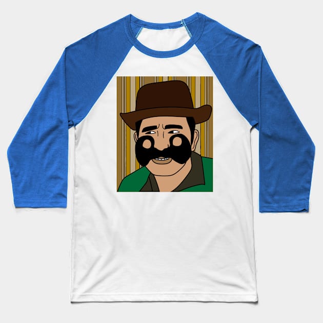 Crazy Long Beard Hipster Baseball T-Shirt by flofin